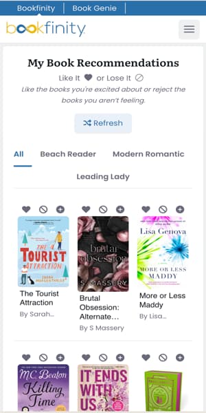 Book recommendations mobile view
